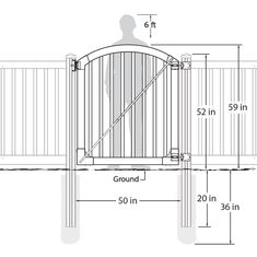 a drawing of a gate with measurements