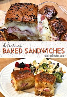 delicious baked sandwiches and salads are on the table for lunch or dinner, but they don't look healthy enough to eat