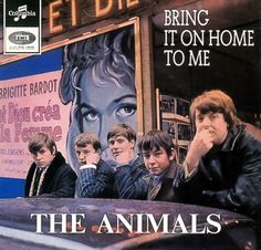 the animals - bring it on home to me cd album cover, with an image of four men in front of a building