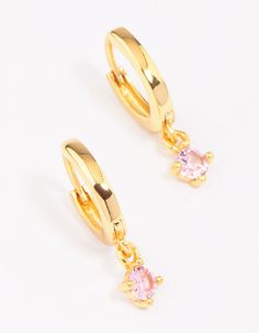 Curate the stack of your dreams with this gorgeous set of gold plated hoop earrings. These hoops are crafted from genuine sterling silver, and plated with real gold for a luxe finish. These hoops feature a fine silhouette, adorned with pink-coloured cubic zirconia crystals for a pop of colour. Dimensions: Length 10mm x Width 10mm Gold Plated, Sterling Silver Backing Type: Hinge Back | Lovisa Gold Plated Sterling Silver Cubic Zirconia Charm Hoop Earrings Pretty Stacks, Cubic Zirconia Hoop Earrings, Stacked Jewelry, Christmas Wishlist, Pretty Jewellery, Gold Plated Sterling Silver, Piercing Jewelry, Cute Jewelry, Real Gold