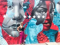 an image of three women with stars and stripes on their faces in the same color