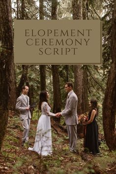 a group of people standing in the woods holding hands with each other and text that reads,'development ceremony script '