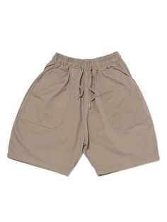 Editor's notesCB Cotton Fatigue Short Pants by CARGOBROS are made of 100% cotton and features a wide silhouette, providing a comfortable wearing experience. The waist is designed with an elastic band, allowing for easy and comfortable daily wear. It is a versatile item that can be styled in various ways, offering flexibility in creating different looks.- Simple and minimal design- Wide silhouette- Elastic band with a string at the waist- Pocket detail- Versatile itemMeasurements(in.)ONE SIZE- Le Cotton Wide Leg Shorts With Elastic Waistband, Beige Wide Leg Shorts With Elastic Waistband, Beige Wide-leg Shorts With Elastic Waistband, Beige Cotton Bottoms With Elastic Waistband, Brown Relaxed Fit Cotton Shorts, Neutral Cotton Bottoms With Side Pockets, Khaki Cotton Shorts With Elastic Waistband, Relaxed Fit Cotton Neutral Shorts, Khaki Cotton Shorts For Loungewear