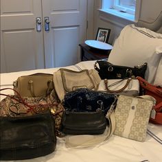 Selling A Total Collection Of Coach Bags All In Pretty Good Condition The Leather Is Absolutely Beautiful Inside’s Are Pretty Clean Some Of Them Are Brand New And Have Never Been Used... Blue Coach, Tan Handbags, Coach Crossbody Purse, Buckle Bags, Brown Purses, Coach Shoulder Bag, Black Leather Purse, Black Leather Tote, Coach Crossbody Bag