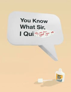 a bottle of mouthwash sitting next to an empty speech bubble with the words you know what sir, i qut