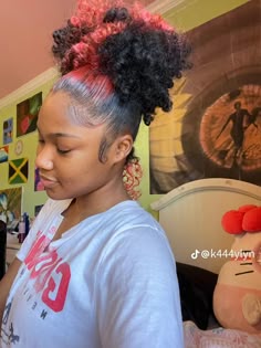 Dyed Natural Hair For Black Women, Dyed Hair For Black Women, Quick Natural Hair Styles, Colored Curly Hair, Curly Girl Hairstyles