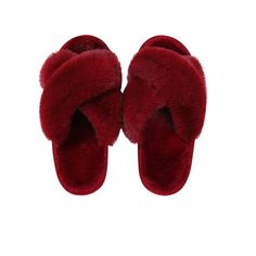 Women's Soft Plush Lightweight House Slippers Fuzzy Cross Band Slip Open Toe The Thick Padding Soles Make Them Very Stable To Walk In, The Eva Out-Sole With Waved Texture Offers You An Anti-Slip Protection Indoor Outdoor Slippers Measurement: Heel To Toe: 9.6 Inches Indoor Outdoor Slippers, Red Slippers, Toe Slippers, Open Toe Slippers, Soft Slippers, Outdoor Slippers, Bridesmaid Proposal Gifts, Maroon Red, Proposal Gifts