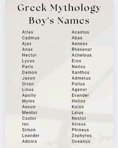 Masc Names, Greek Boy Names, Greek Mythology Names, Greek Names For Boys, Name Suggestions, Aesthetic Names