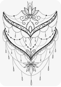 a black and white drawing of an intricate design