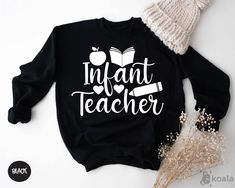 Infant Teacher Sweatshirt, Infant Room Teacher Sweatshirt, Infant Daycare Teacher Sweatshirt, Infant and Toddler Teacher, Daycare Provider  Please Check All Photos for Details  * Due to monitor differences, actual colors may vary slightly from what appears online * I'm working with different brands based on the availability. Different styles of shirts may have different shades of same color due to different manufacturer brands. If you have a preferred brand, please let me know.  DESIGN COLOR  * Shirts For Daycare Teachers, Winter School T-shirt With Letter Print, Winter Letter Print T-shirt For School, Infant Teacher Shirts, Daycare Shirts, Infant Teacher, Funny Teacher Shirts, Infant Daycare, Toddler Teacher