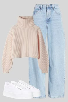 Casual College Outfits, Casual Outfits For Teens, Winter Fashion Outfits Casual, Fashion Top Outfits, Casual Preppy Outfits, Everyday Fashion Outfits, Casual Day Outfits, Quick Outfits, Easy Trendy Outfits