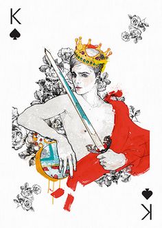 Cool Playing Cards, Arts Project, King Of Spades, Collaborative Art Projects, Playing Cards Art, Playing Cards Design, Vintage Playing Cards, Cards Art, 카드 디자인