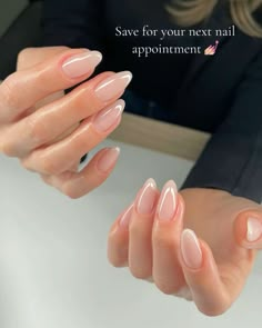 Nails ideas Classic Almond Nails Simple, Simple Nails Minimalist, Neutral Glossy Nails, Shiny Neutral Nails, Natural Mid Length Nails, Opi Put It In Neutral Almond Nails, Acrylic Short Oval Nails, Natural Gel X Nails Almond, Light Pearl Nails