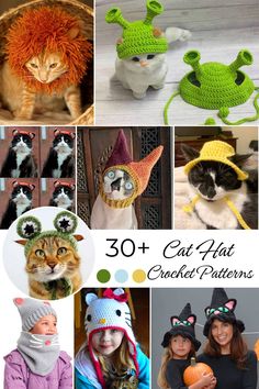 crochet patterns for cats and hats that are easy to make with the help of knitters