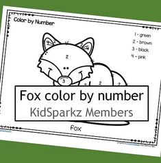 a fox color by number worksheet for kids to learn how to write numbers