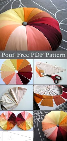 the instructions for how to make a pouf free pattern