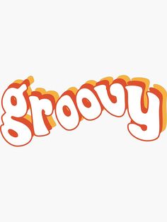 the word grooy written in orange and white