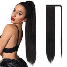 PRICES MAY VARY. Long straight ponytail extension. Weight: 5.64 oz. Length: 30 inch. Color: Jet Black. Natural straight texture. Hair extensions ponytail is made of premium synthetic fibers which looks human hair and feel softer and smoother. And can be ironed between 270℉ and 301℉. Easy to Use: Hair ponytails is the simplest and quickest extensions to apply. Magic paste wrap around ponytail is more convenient and easier to wear. You could have longer, thicker, more voluminous beautiful hair in Long Straight Ponytail, Diy Ponytail, Wrap Around Ponytail, Clip In Ponytail Extensions, Long Ponytail, Ponytail Hair Piece, Hair Extensions Clip, Extensions Clip In, Wavy Ponytail