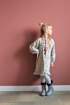 Girls easter dress | Girl’s linen embroidered dress | boho flower girl dress | pure linen tunic for girls | modest fall dress for toddler | ethnic dress Modest Fall Dresses, Boho Flower Girl Dress, Boho Flower Girl, Modest Girl, Embroidered Dress Boho, Girls Easter Dresses