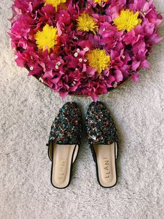 Party time! Our confetti slides are just what you need to lift your mood and start a party everywhere you go. These vintage inspired suede loafers are completely embellished by hand. Sequins in all shapes and colors create a stunning mix of texture and shine. Luxury meets effortless comfort with a memory foam cushioned insole. Upper: 100% Genuine Suede with hand embellishment Lining: 100% Genuine Leather Outsole: 100% Genuine Leather Hand Embellishment, Glam And Glitter, Shapes And Colors, Suede Loafers, Creating A Brand, Party Shoes, Perfect Party, Cute Shoes, Leather Material