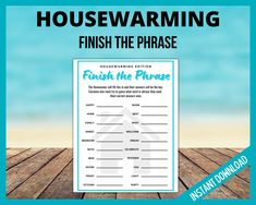 a printable housewaring game with the words finish the phrase