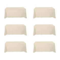 six white tablecloths on top of each other