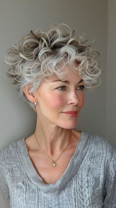 #BEAUTY, #RELATIONSHIPS #Fashion #Animals #Outfits #Winter Outfits #Animals Short Hairstyle Women Curly Hair Over 50, Hairstyles For Every Hair Type, Short Gray Hairstyles, Curly Hair Photos, Messy Short Hair