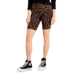 Revamp Your Casual Look In These Fitted Bike Shorts From Style & Co Designed With A Wildly Fun Animal Print. Approx. Model Height Is 5'10" And She Is Wearing A Size 4 Approx. Inseam: 5-1/2" Mid Rise; Fitted Through Hips And Thighs Pull-On Styling Cotton/Spandex Machine Washable Imported Short Weave, Paisley Shorts, Shorts Style, People Shopping, Floral Shorts, Clothes Jewelry, Casual Denim, Biker Shorts, Bike Shorts