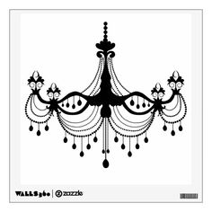 black and white chandelier wall decal for the laptops, windows or any surface