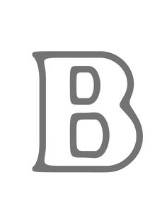 the letter b is shown in grey and white