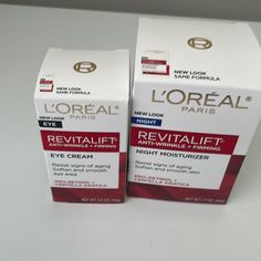 L’oreal Revitalift Anti Wrinkle + Firming Moisturizer & Eye Cream Resist Signs Of Aging Soften And Smooth Skin Pro-Retionol 1 Eye Cream 1- Night Moisturizer Loreal Revitalift, Night Moisturizer, L Oreal, Skin Care Women, Eye Area, Loreal Paris, Eye Cream, Retinol, Smooth Skin