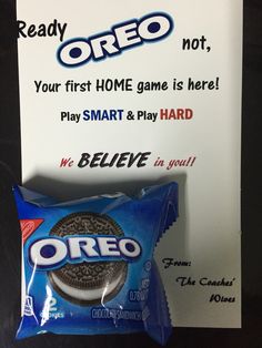 an oreo advertisement is posted on the wall next to a sign that says,