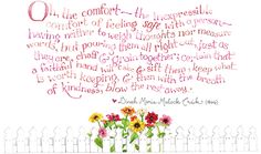 the words are written in pink and red ink on white paper with a flower at the bottom