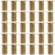 a large group of gold colored cups are arranged in rows on a white background photo