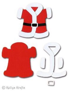 paper cutouts of santa's outfit and fire hydrant with the letter j