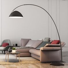 Pluma Floor Lamp. Black Bedside, Floor Lamp Styles, Floating In Space, Living Room Background, Metal Floor Lamps, Arc Floor Lamps, Industrial Lamp, Led Floor Lamp, Light Bulb Types