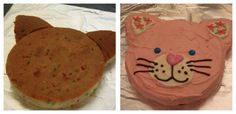 two cakes decorated to look like animals and cats