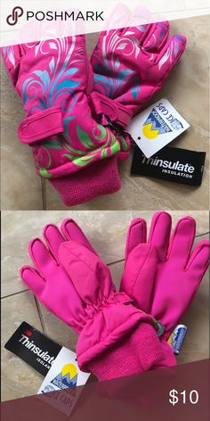 N’ice Caps Little Girls Snow Gloves NWT Size Age 3-4 y/o, waterproof with 3M Thinsulate Insulation.  Perfect for building snowmen, sledding, skiing, snowboarding... wherever the winter takes you! N’ice Caps Accessories Gloves & Mittens Best Caps, Sled, Age 3, Snowboarding, The Winter