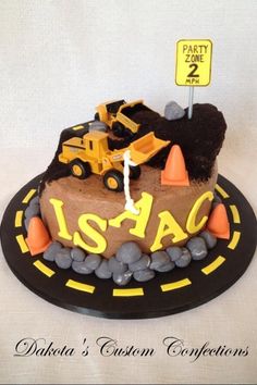 a birthday cake for a construction themed party