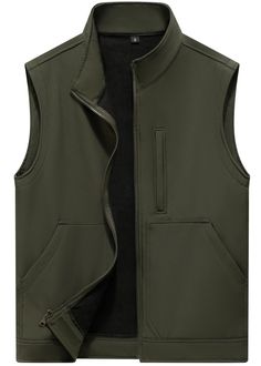 PRICES MAY VARY. LIGHTWEIGHT & WARM - The men's lightweight puffer vest is made of high quality windproof material, fleece lined vest, warm and comfortable to wear in spring, autumn or wear as a mid layer in swinter STAND COLLAR & WINDPROOF - The casual softshell outdoor vest is windproof, exquisite sewing craft prevents leakage of stuffing, lightweigh but warm. The stand collar keeps you neck warm when it was windy out MULTI POCKETS - 2 side large deep pockets, 1 zipper pocket on the left chest Mens Vest Jacket, Outdoor Vest, Winter Running, Heavy Coat, Travel Hiking, Casual Vest, Sleeveless Jacket, Quilted Vest, Fleece Vest