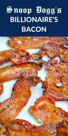 bacon on a plate with text overlay