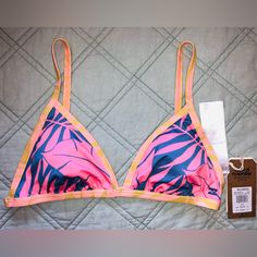 Bright Tropical Leaf Pattern Billabong “Mystic Beach Ceci Triangle” Bikini Top. Has Removable Padding. Has Adjustable Spaghetti Straps And Back Strap. Size Large. New With Tags. Feel Free To Ask Questions Or Make Me An Offer!! Bra Friendly Purple Swimwear For Beachwear, Purple Swimwear With Adjustable Straps For Beach, Pink Swimwear With Adjustable Straps For Vacation, Purple Tropical Swimwear For Poolside, Purple Adjustable Straps Swimwear For Beach, Pink Beach Swimwear With Adjustable Straps, Teenage Swimwear, Tropical Purple Swimwear For Pool, Bra Friendly Purple Beachwear Swimwear