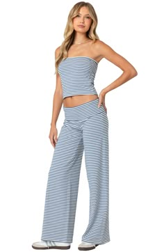 Enjoy all the maximums—ease, comfort and style—in these knit pants designed with a fold-over waistband and fun-forward horizontal stripes. Pull-on style 45% cotton, 45% polyester, 10% spandex Machine wash, dry flat Imported Fold Over Pants, Visionary Fashion, Horizontal Stripes, Pants Design, Knit Pants, Striped Pants, Fold Over, Pants Outfit, S Models