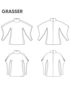 the front, back and side views of an unisex shirt