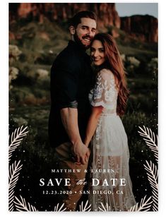 an image of a couple holding hands with the words save the date printed on it