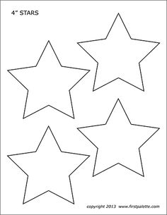 four stars that have been cut out to make them look like they are flying in the air