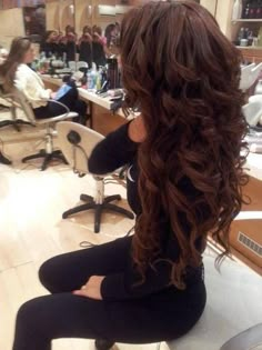 Pretty Brown Hair, Long Loose Curls, Curly Prom Hair, Thick Hair Remedies, Hair Remedies, Ombre Hair Color, Long Curly Hair, Dream Hair, Long Curly