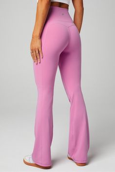 Oasis PureLuxe High-Waisted Kick Flare Fabletics pink female Activewear >> Womens >> Bottoms >> Leggings >> Full Length PureLuxe regular Yoga and Studio 4-Way Stretch/External Pockets/Moisture-Wicking/UPF Protection Female Activewear, Cheap Leggings, Flare Legging, Cute Twins, Fabletics Leggings, Soft Pants, Kick Flares, Flare Leggings, Cute Everyday Outfits