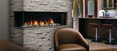 Kingsman Enclave 48 Intermittent Pilot Proflame 2, Propane Gas Direct Vent Bay Peninsula Linear Fireplace The Enclave, Direct Vent Gas Fireplace, Led Accent Lighting, Linear Fireplace, Safety Barriers, Gas Fireplaces, Door Opening, Building Code, Accent Lighting