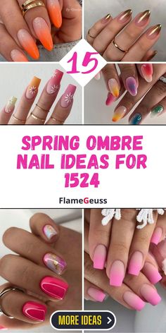 Fun Manicure Ideas, Nail Ideas For Spring, Ombre Nail Ideas, Cute Pastel Colors, Fun Manicure, French Ombre, Ombre Nail, Seasonal Nails